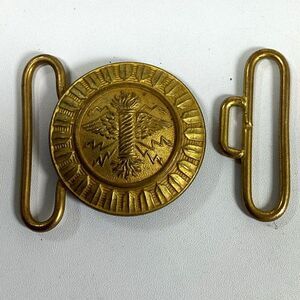Vtg US Army Signal Corps Belt Buckle Brass Two Piece Plate Wreath